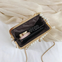 Women's Beaded Handbag Rivet Chain Crossbody Bag Shoulder Bag