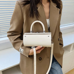 Women's Retro PU Handbag Solid Shoulder Messenger Bag