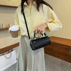 Women's Retro PU Handbag Solid Shoulder Messenger Bag