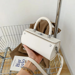 Women's Retro PU Handbag Solid Shoulder Messenger Bag
