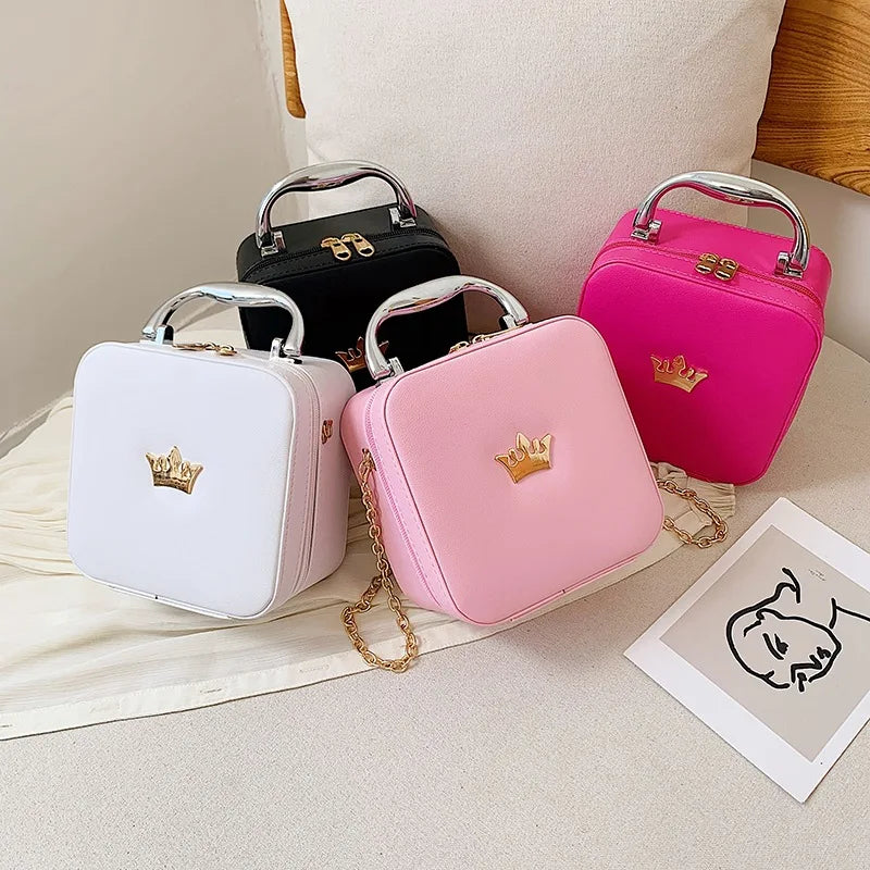 Women's PU Leather Cosmetic Bag Travel Toiletry Storage Handbag Makeup Case