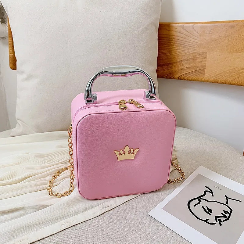 Women's PU Leather Cosmetic Bag Travel Toiletry Storage Handbag Makeup Case