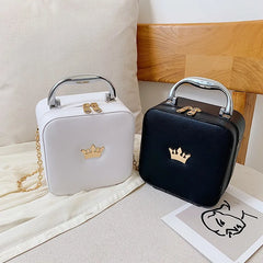 Women's PU Leather Cosmetic Bag Travel Toiletry Storage Handbag Makeup Case