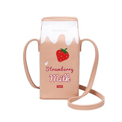Women's PU Mobile Phone Bag Shoulder Crossbody Bag Fruit Cosmetic Bag