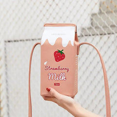 Women's PU Mobile Phone Bag Shoulder Crossbody Bag Fruit Cosmetic Bag