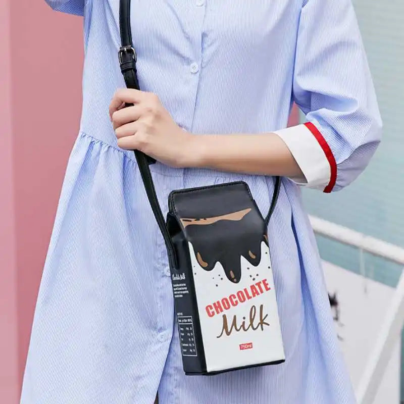Women's PU Mobile Phone Bag Shoulder Crossbody Bag Fruit Cosmetic Bag