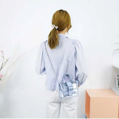Women's PVC Transparent Handbag Female Sweet Solid Shoulder Crossbody Bag