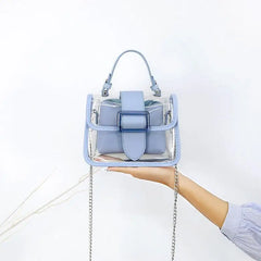 Women's PVC Transparent Handbag Female Sweet Solid Shoulder Crossbody Bag