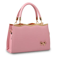 Women's Shoulder Bags PU Leather Bow Handbags Ladies Casual Large Capacity