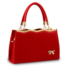 Women's Shoulder Bags PU Leather Bow Handbags Ladies Casual Large Capacity