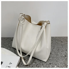 Women's Large Capacity Shoulder Bags Solid Texture Handbags for Women