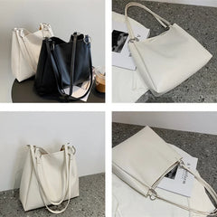 Women's Large Capacity Shoulder Bags Solid Texture Handbags for Women
