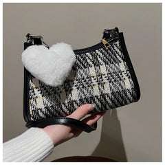 Vintage Plaid Underarm Bag All-Match Shoulder Bag