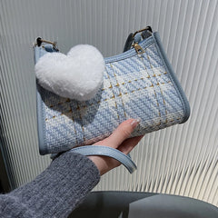 Vintage Plaid Underarm Bag All-Match Shoulder Bag