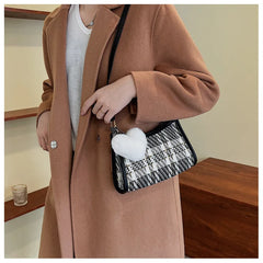 Vintage Plaid Underarm Bag All-Match Shoulder Bag