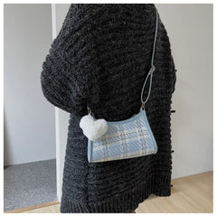 Vintage Plaid Underarm Bag All-Match Shoulder Bag