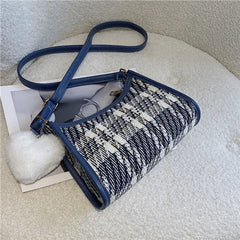 Vintage Plaid Underarm Bag All-Match Shoulder Bag