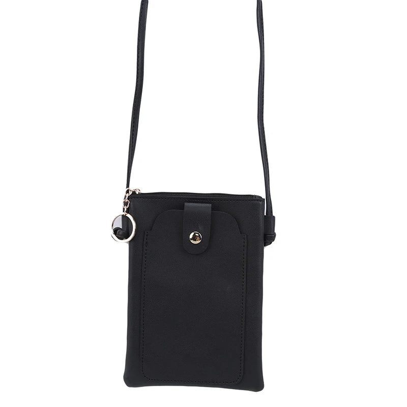 Women's Small Mobile Phone Bag PU Safety Shoulder Student Crossbody Bag