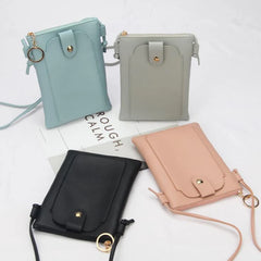 Women's Small Mobile Phone Bag PU Safety Shoulder Student Crossbody Bag