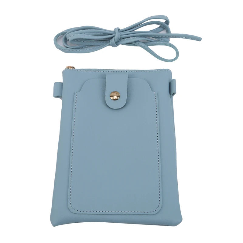 Women's Small Mobile Phone Bag PU Safety Shoulder Student Crossbody Bag