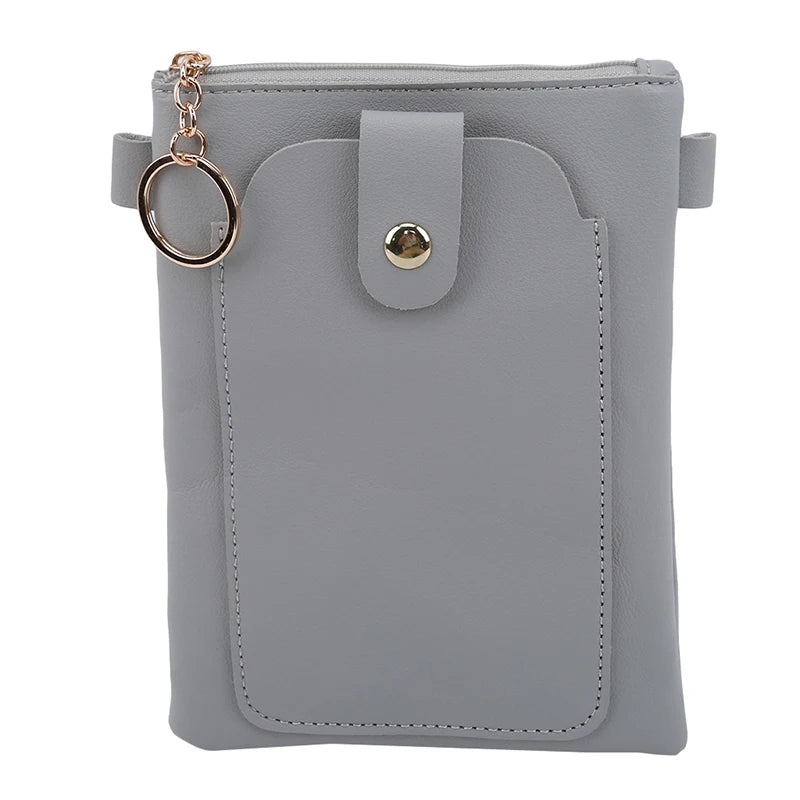Women's Small Mobile Phone Bag PU Safety Shoulder Student Crossbody Bag