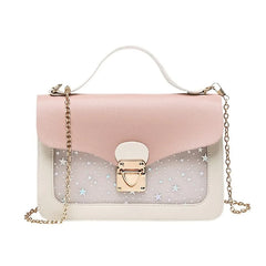 Women's Star Sequin Messenger Crossbody Bag Mini Small Square Pack Shoulder Bag