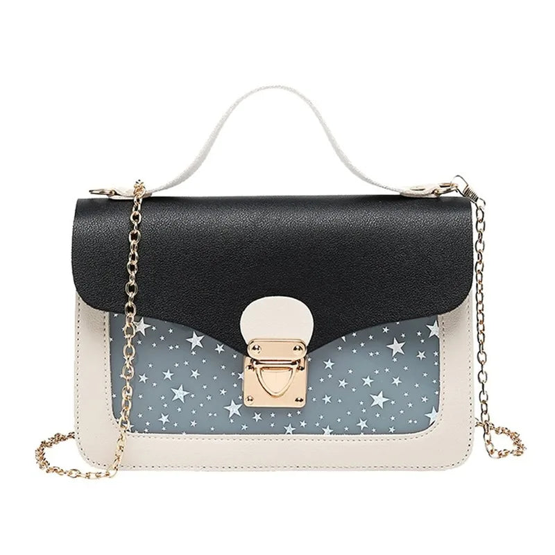 Women's Star Sequin Messenger Crossbody Bag Mini Small Square Pack Shoulder Bag