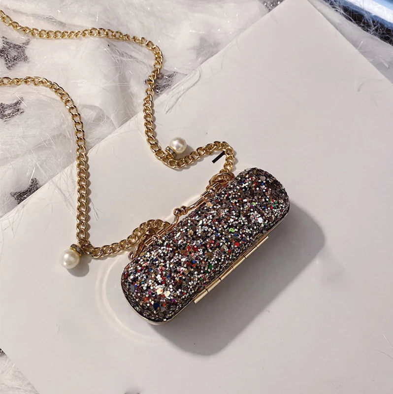 Sweet Mini Chain Lipstick Bag Japanese Snake Skin Crossbody Bags
