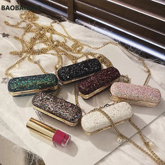Sweet Mini Chain Lipstick Bag Japanese Snake Skin Crossbody Bags