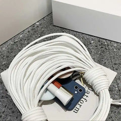 Women's Wire Bundle Braided Handbag Shoulder Messenger Bag