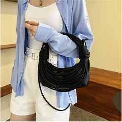 Women's Wire Bundle Braided Handbag Shoulder Messenger Bag