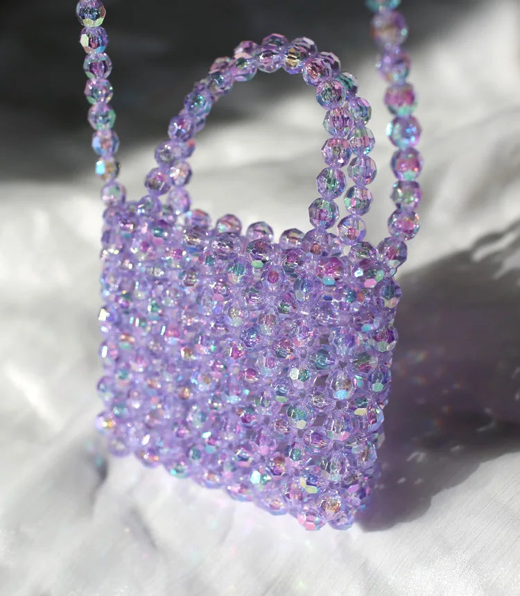 Women's Hand Woven Beaded Mini Purse Crossbody Bag