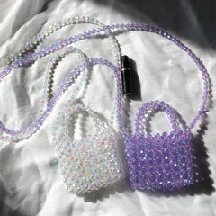 Women's Hand Woven Beaded Mini Purse Crossbody Bag