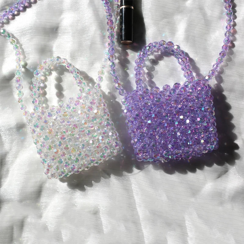 Women's Hand Woven Beaded Mini Purse Crossbody Bag