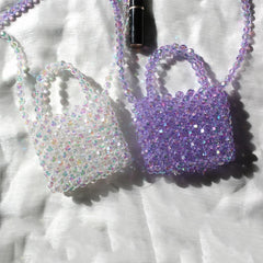 Women's Hand Woven Beaded Mini Purse Crossbody Bag