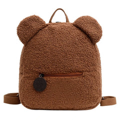 Women's Fleece Sherpa Backpack Cute Plush Daypack
