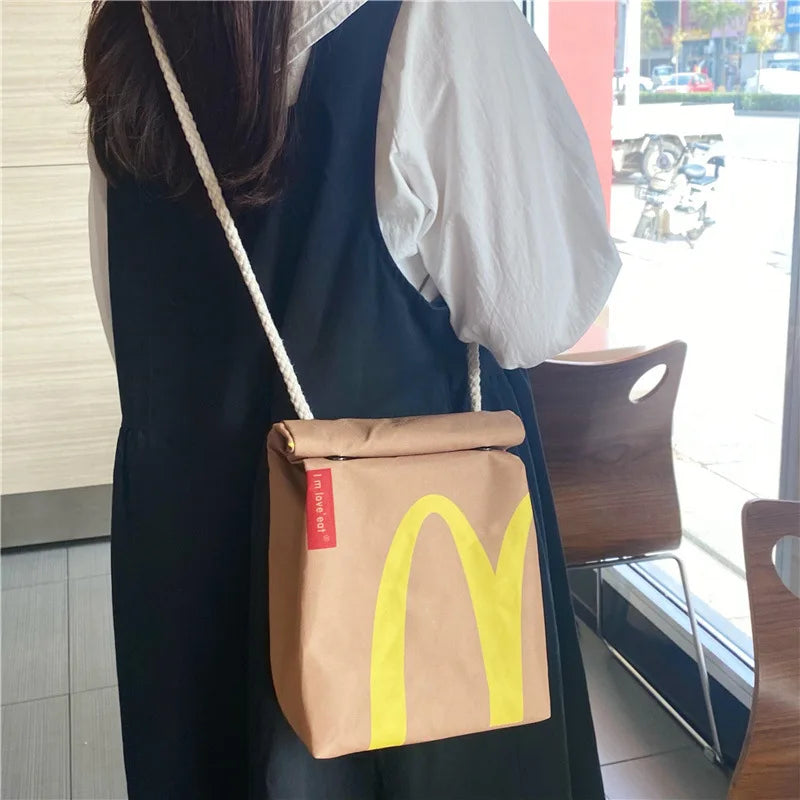 Funny Cartoon Small Shoulder Bag Female Messenger Bag Canvas Tote Bag
