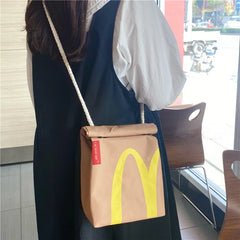 Funny Cartoon Small Shoulder Bag Female Messenger Bag Canvas Tote Bag