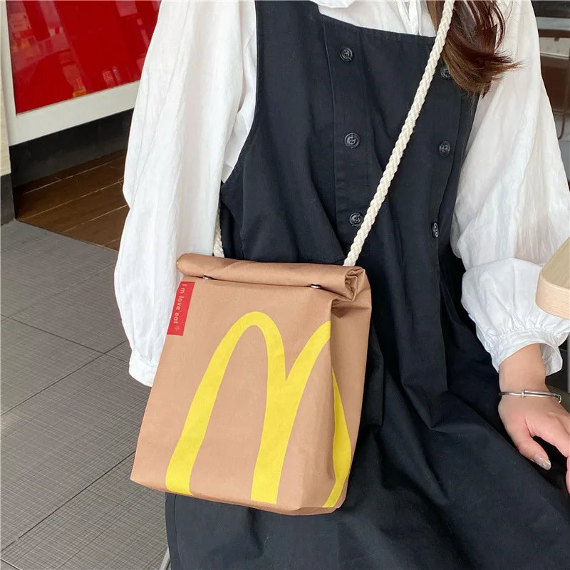 Funny Cartoon Small Shoulder Bag Female Messenger Bag Canvas Tote Bag