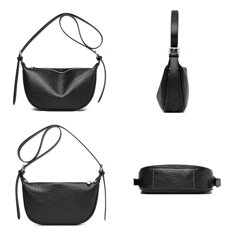 Women's Leather Shoulder Messenger Bags Solid Cow Leather Ladies Handbag