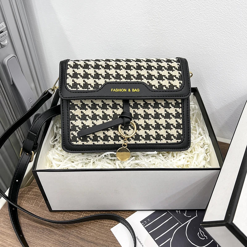 Women's Rhombic Lattice Small Square Shoulder Bag