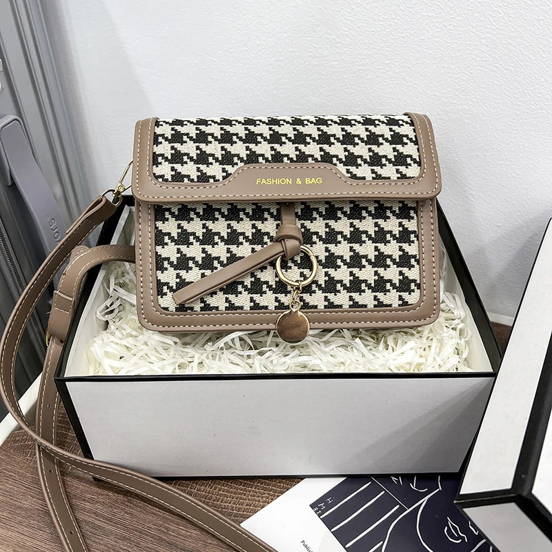 Women's Rhombic Lattice Small Square Shoulder Bag