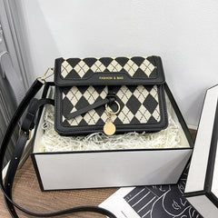 Women's Rhombic Lattice Small Square Shoulder Bag