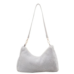 Women's Plush Shoulder Bag Large Capacity Underarm Tote Crossbody Bag