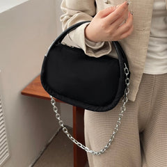 Pink Chain Shoulder Bag Oxford Cloth Girls Messenger Bag