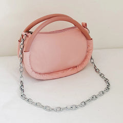 Pink Chain Shoulder Bag Oxford Cloth Girls Messenger Bag