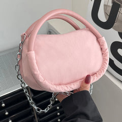 Pink Chain Shoulder Bag Oxford Cloth Girls Messenger Bag
