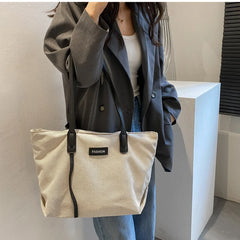 Canvas Shoulder Bag Large Women Student Tote Shopper Casual Cotton Cloth Female