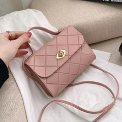 Embroidered Rhombus Messenger Bag for Women