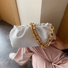 Women's Pleated Leather Shoulder Bag Crossbody Travel Tote Armpit Purse